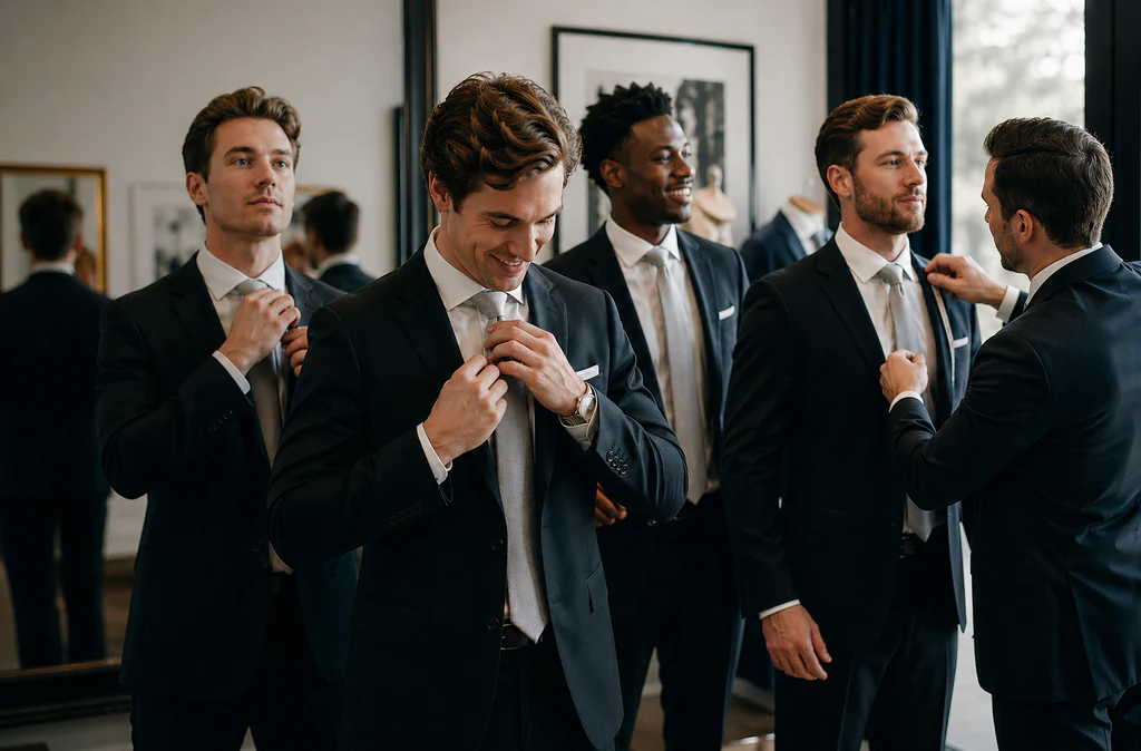 Groomsmen styling tips — coordinating formal suits and ties